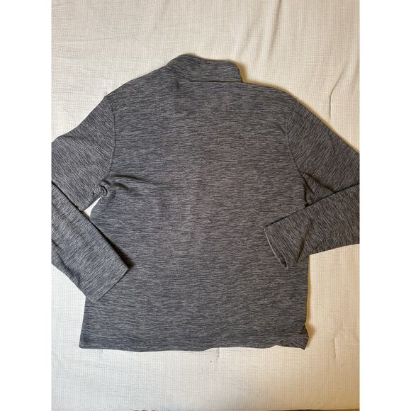 Eddie Bauer Men’s Quarter Zip Fleece Pullover Gray Heather Large Yellow Zipper - Picture 6 of 6